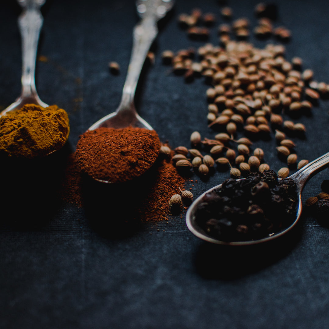 Picture of various spices in spoons