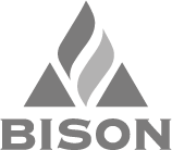 Picture of the Bison triangle logo and name BISON underneath