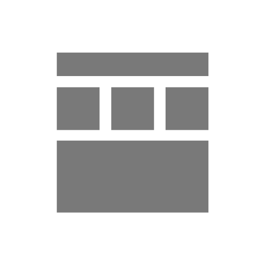 Icon image of the upside down fire lighting method. Large rectangle with smaller and smaller ones above.