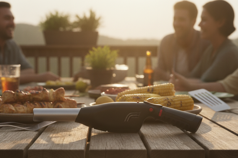 Bison Airlighter resting safely on a table after use