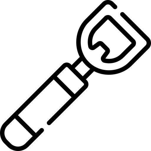 Black outline of a bottle opener